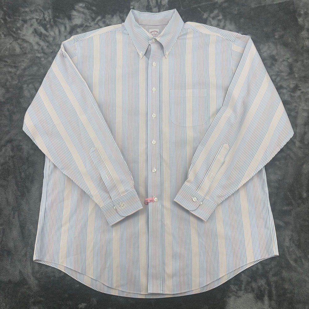 Brooks Brothers Mens XL Regular Fit Non-Iron  Striped Button Down Shirt - Picture 2 of 4